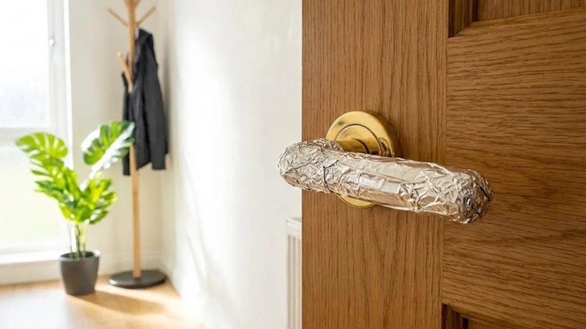 Huishoudens wikkelen deurklinken in aluminiumfolie als beveiligingsmaatregel